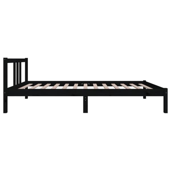 vidaXL Sengeramme svart heltre 90x200 cm