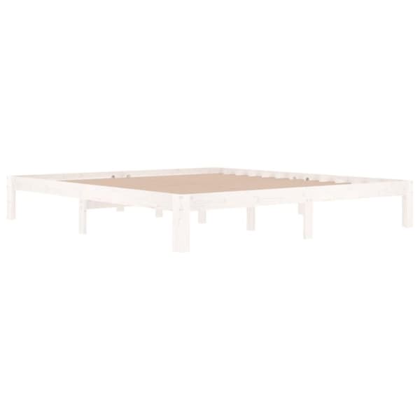 vidaXL sengestel 180x200 cm Super King massivt fyrretræ hvid