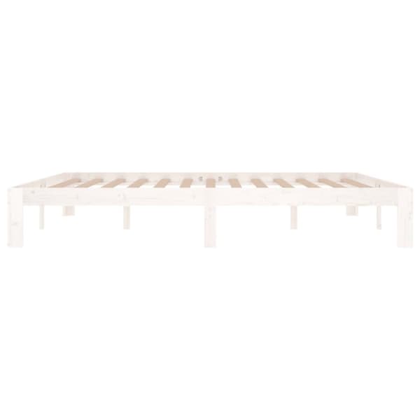 vidaXL sengestel 180x200 cm Super King massivt fyrretræ hvid