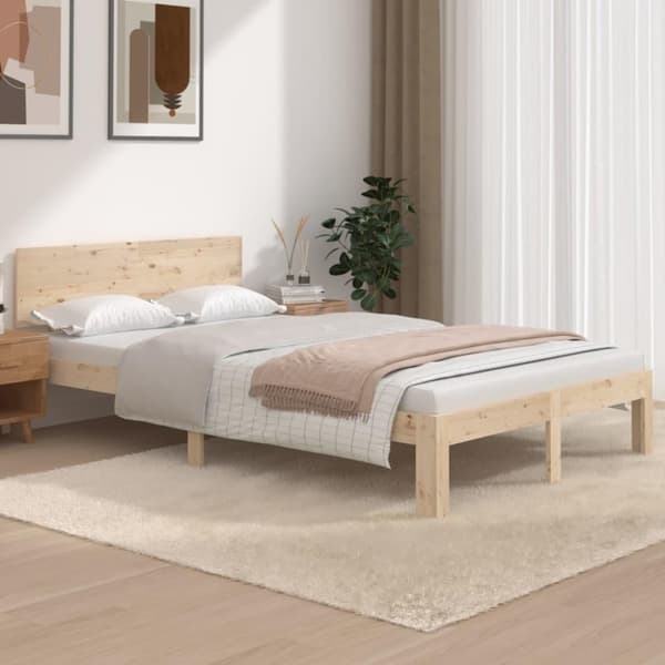 vidaXL sengeramme 120x200 cm massivt fyrretræ