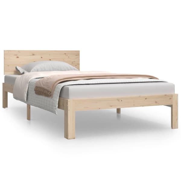 vidaXL sengeramme 100x200 cm massivt fyrretræ
