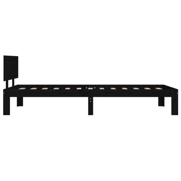 vidaXL sengeramme 90x200 cm massivt fyrretræ sort