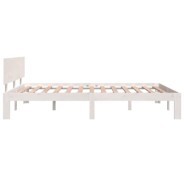 vidaXL sengeramme 140x200 cm massivt fyrretræ hvid