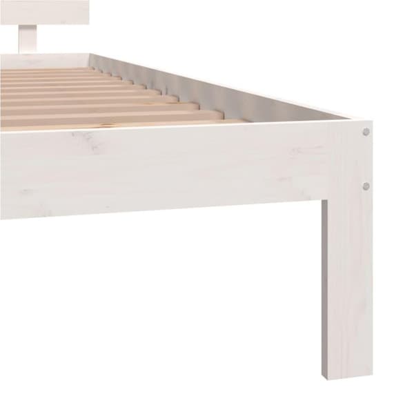 vidaXL sengeramme 140x200 cm massivt fyrretræ hvid