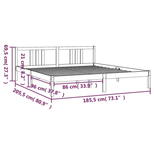 vidaXL Sengeramme heltre 180x200 cm Super King