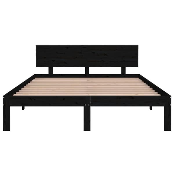 vidaXL Sengeramme svart heltre furu 140x200 cm