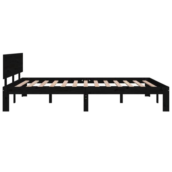 vidaXL Sengeramme svart heltre furu 140x200 cm
