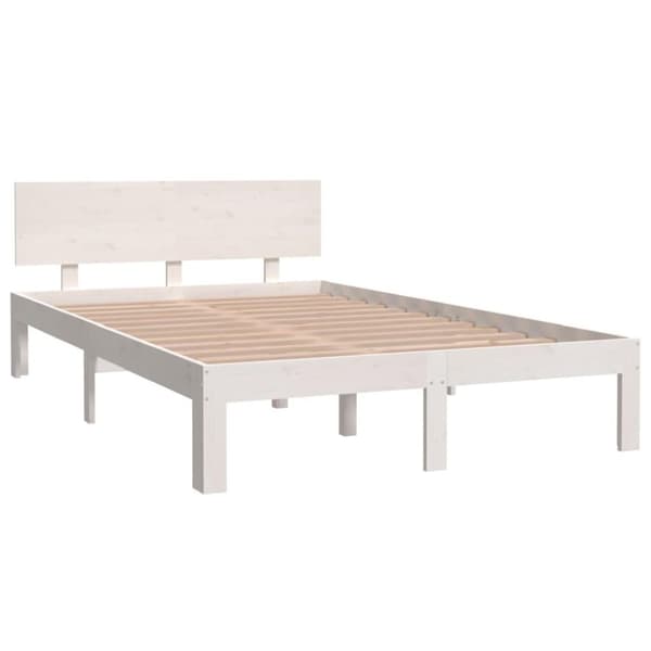 vidaXL Sengeramme hvit heltre furu 120x200 cm