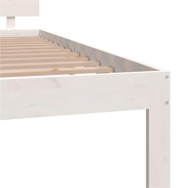 vidaXL Sengeramme hvit heltre furu 120x200 cm