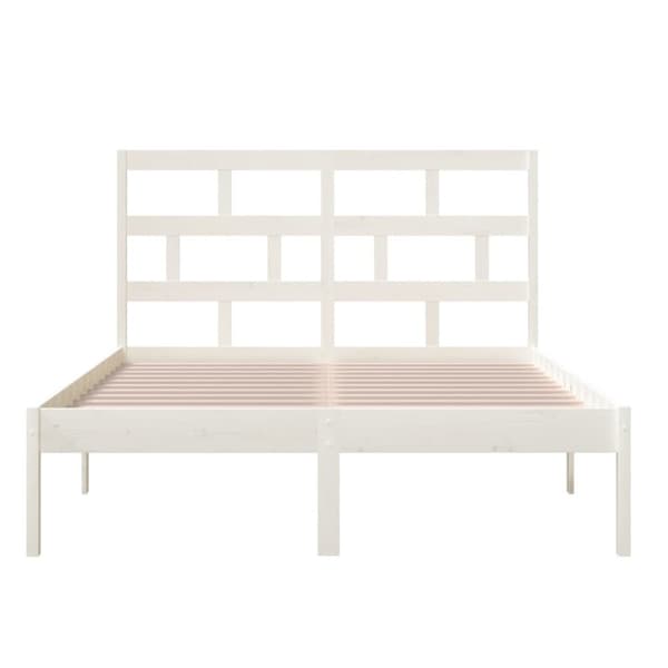 vidaXL Sengeramme hvit heltre furu 140x200 cm
