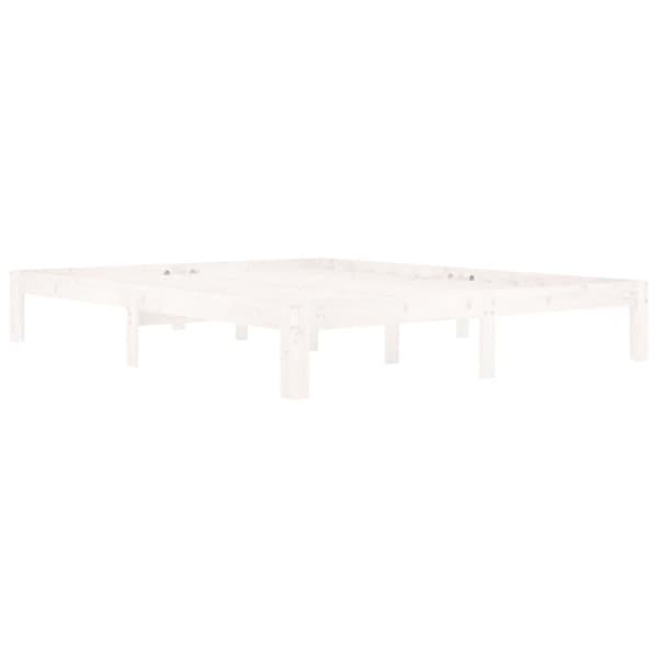 vidaXL Sengeramme hvit heltre furu 160x200 cm