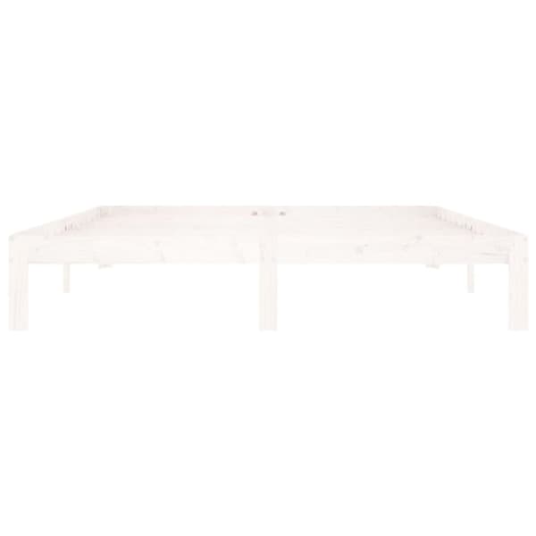 vidaXL Sengeramme hvit heltre furu 160x200 cm