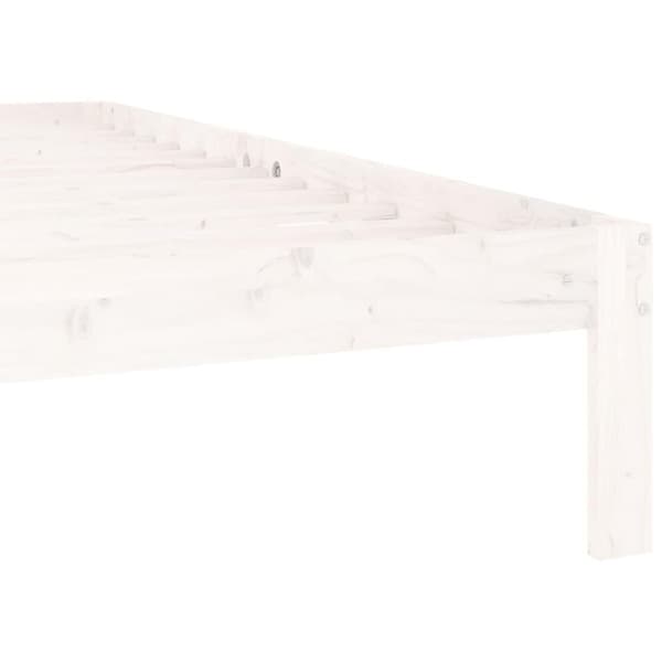 vidaXL Sengeramme hvit heltre furu 160x200 cm