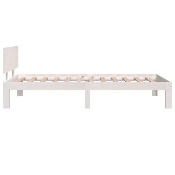 vidaXL Sengeramme hvit heltre 90x190 cm Single