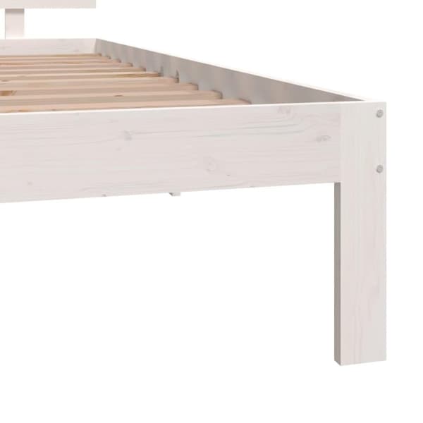 vidaXL Sengeramme hvit heltre 90x190 cm Single