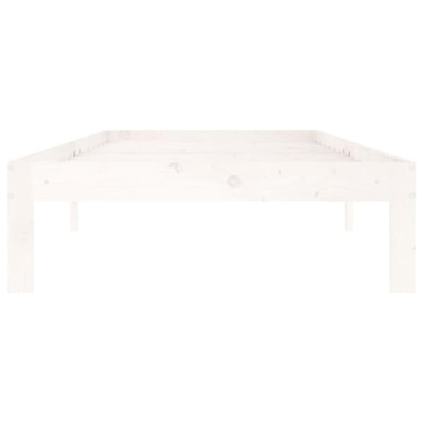 vidaXL Sängram vit massiv furu 90x200 cm
