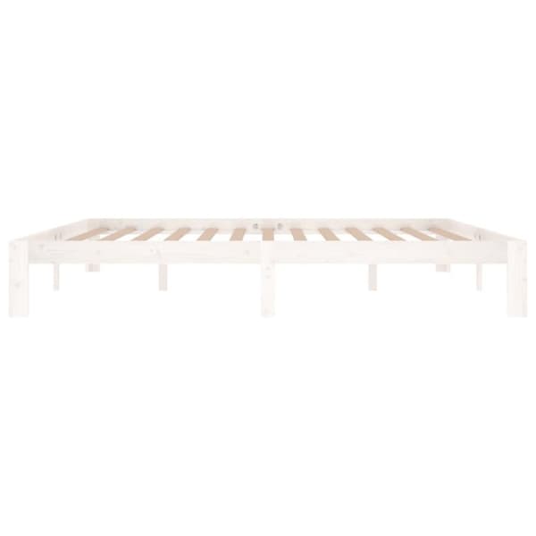 vidaXL Sengeramme hvit heltre furu 200x200 cm