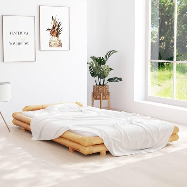 vidaXL sengeramme 120x200 cm bambus