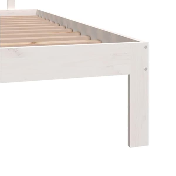 vidaXL Sengeramme hvit heltre furu 160x200 cm