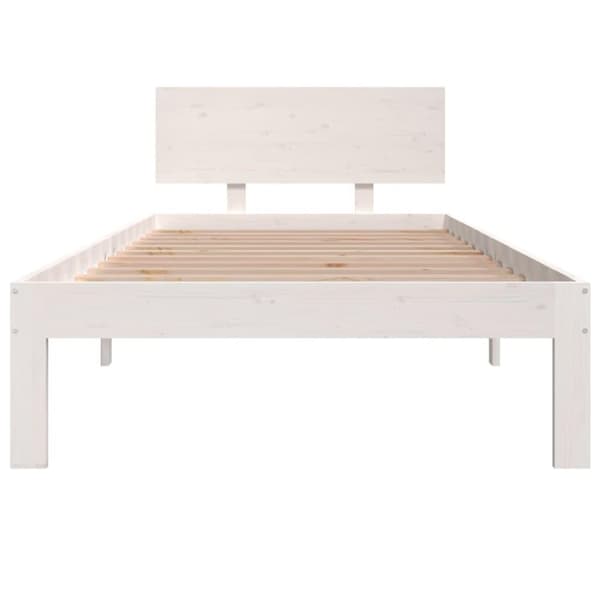 vidaXL Sengeramme hvit heltre furu 90x200 cm