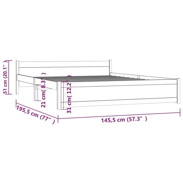 vidaXL sengeramme 140x190 cm massivt træ