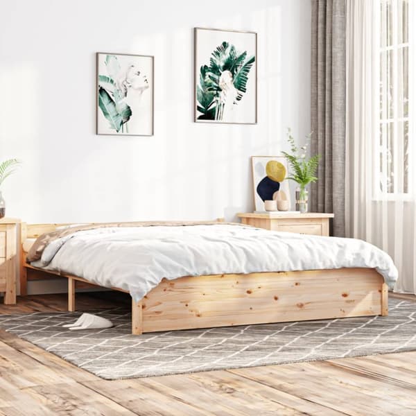 vidaXL sengeramme 140x190 cm massivt træ