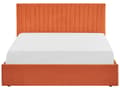 Miniatyrbillede 5 af 11: Osmannisk seng Orange Velour Polstring EU King Size Tuftet Hovedgærde Opbevaringsfunktion