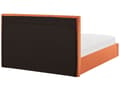 Miniatyrbillede 6 af 11: Osmannisk seng Orange Velour Polstring EU King Size Tuftet Hovedgærde Opbevaringsfunktion