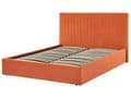 Miniatyrbillede 7 af 11: Osmannisk seng Orange Velour Polstring EU King Size Tuftet Hovedgærde Opbevaringsfunktion