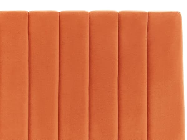 Osmannisk seng Orange Velour Polstring EU King Size Tuftet Hovedgærde Opbevaringsfunktion