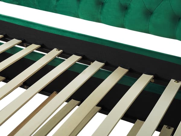 Sovesofa Grøn Velour 90 x 200 cm Dekorativ Sofaseng Tuftet Quiltet Ryglæn med Knapper Udtræksseng Design til Pigeværelse Inspiration