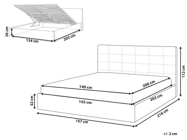 Parisänky vaaleanharmaa 140 x 200 cm samettiverhoilu säilytystila tuftattu pääty sälepohja moderni