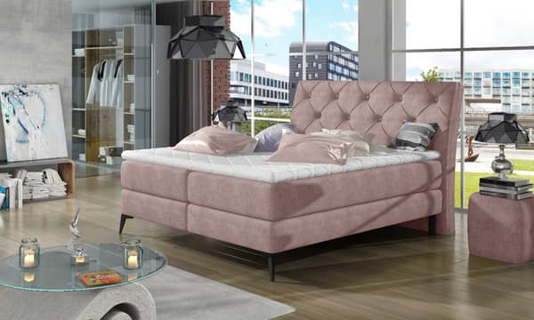 Kontinentalseng sæt med opbevaring Trudy 160-180 stof
