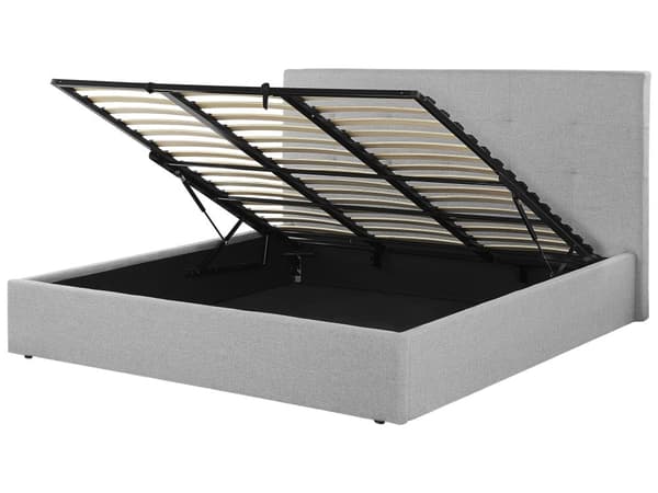 Dubbelsäng Grå EU Dubbelstorlek Sänggavel Förvaringsfunktion Modern design