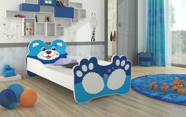 Børnesenge med madras Bear 160x80cm Blå blå