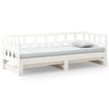 Miniatyrbillede 11 af 11: vidaXL daybed med udtræk 2x(90x200) cm massivt fyrretræ hvid