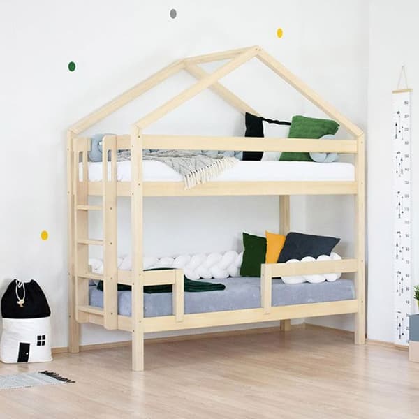 Våningssängar - Benlemi - KILI - Massivt trä - 90 x 200 cm - Beige - Med lådor