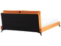 Miniatyrbillede 5 af 11: Dobbeltseng Orange Velour 180 x 200 cm Dekorativ Polstret Seng med Rygpuder Sengegavl Moderne Voksen Kvalitetseng til Teenageværelse Design
