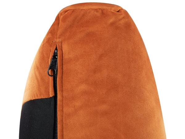 Dobbeltseng Orange Velour 180 x 200 cm Dekorativ Polstret Seng med Rygpuder Sengegavl Moderne Voksen Kvalitetseng til Teenageværelse Design