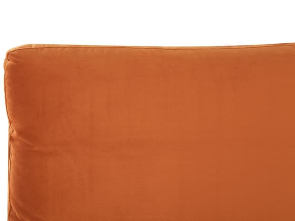 Parisänky oranssi 160 x 200 cm samettiverhoilu sälepohja pehmustettu pääty