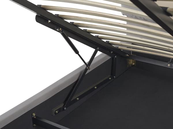 Dobbeltseng i Grå Velour 180 x 200 cm Stor Seng med Opbevaring til Dyner og Puder Sengegavl Soveværelse Indretning