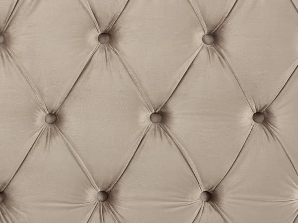 Sengeramme Taupe Velour Lamelbund Knap Tuftet Sengegavl
