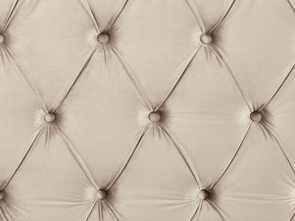 Sengeramme Beige Velour Lamelbund Knap Tuftet