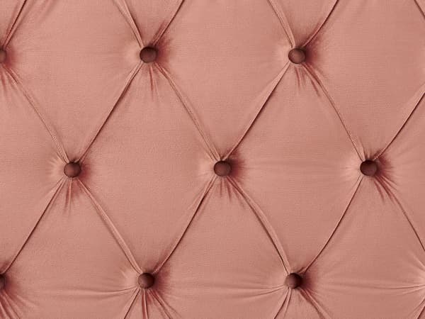 Sengeramme Lyserød Velour Lamelbund Knap Tuftet sengegavl