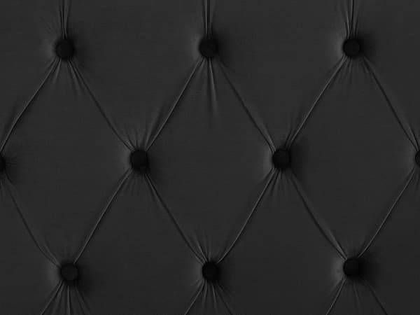 Lamelseng Stel Sort Velour 140 x 200 cm polstret tuftet nakkestøtte