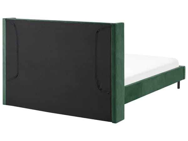 Parisänky tummanvihreä sametti verhoiltu metallijalat 140 x 200 cm sälepohja tikattu pääty moderni tyyli
