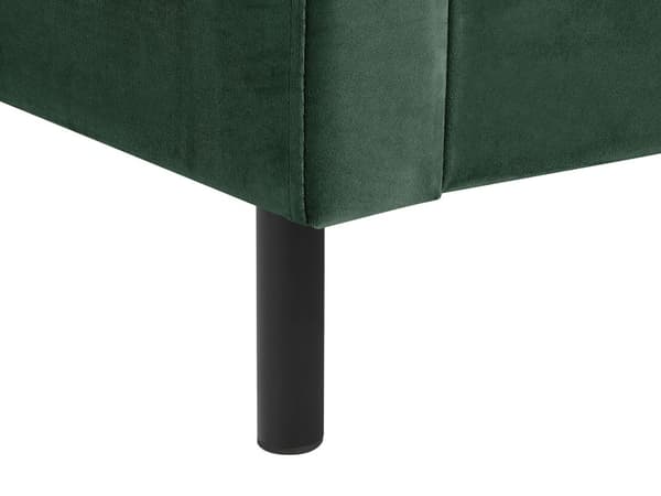 Parisänky tummanvihreä sametti verhoiltu metallijalat 140 x 200 cm sälepohja tikattu pääty moderni tyyli
