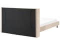 Pikkukuva 5 / 10: Parisänky beige sametti verhoiltu metallijalat 180 x 200 cm sälepohja tikattu pääty moderni tyyli