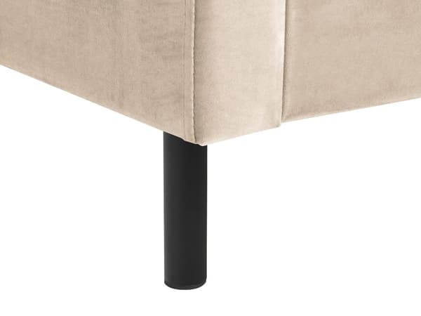 Parisänky beige sametti verhoiltu metallijalat 160 x 200 cm sälepohja tikattu pääty moderni tyyli