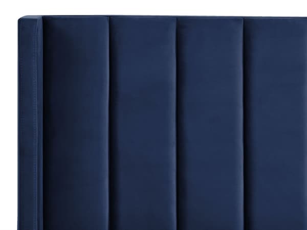 Dubbelsäng 180 x 200 cm Sängram Marinblå Sammet Lamellbas